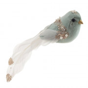 Украшение декор. на клипсе "Птичка" 08см цв.мятный арт.791054