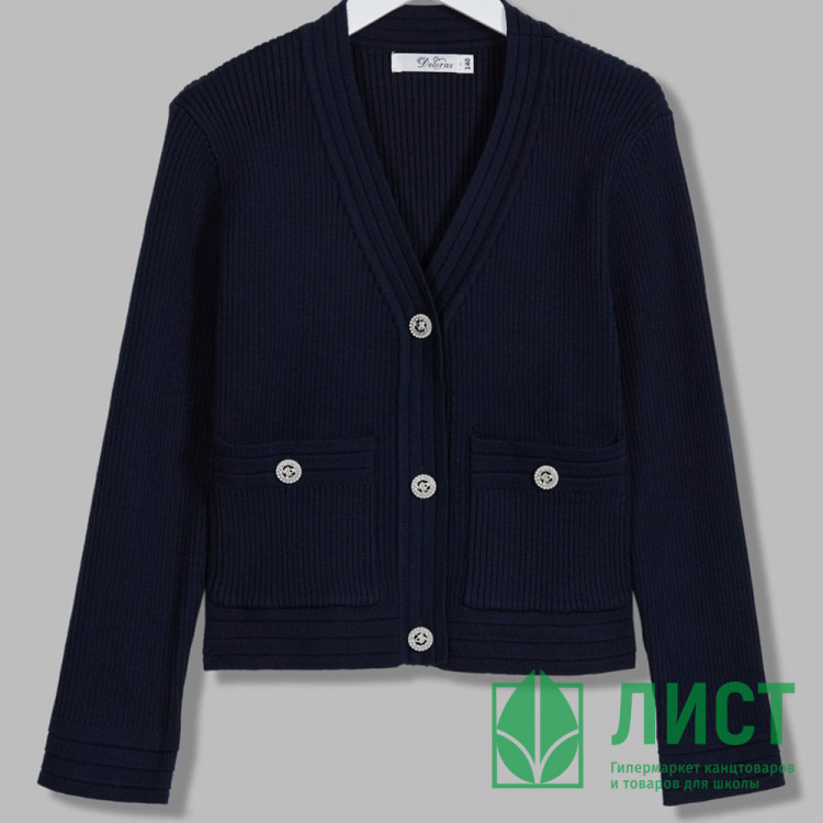 Кардиган для девочки (Делорас) арт.M63749 размер 34/134-46/170 цвет синий