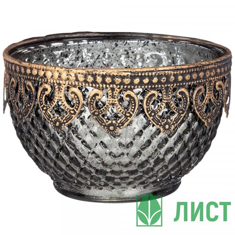Подсвечник металл/стекло 11,5см "Бухара" арт.132-103