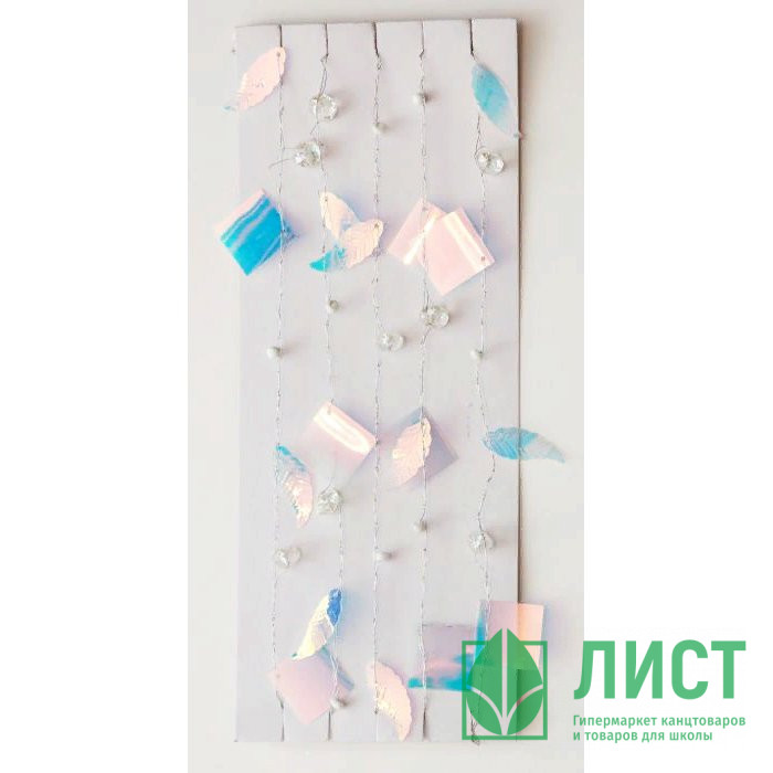 Украшение декоративное "Бусы" 120см листики/квадратики арт.86400