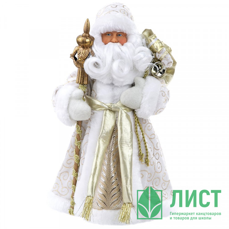 Игрушка декор. "Дед Мороз" 31,5см в белой шубке арт.90702