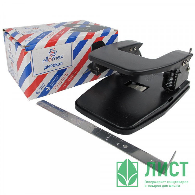 Дырокол (30л) Attomex металлический с линейкой арт.4020502