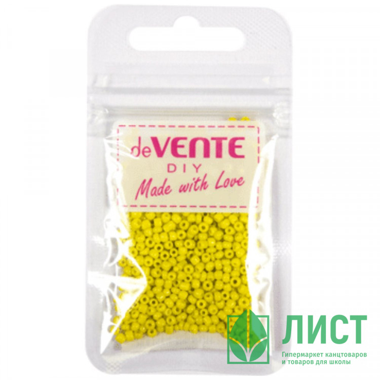 Бисер круглый 2мм 10гр (deVENTE) Opaque непрозрачный матовый желтый арт.8001385