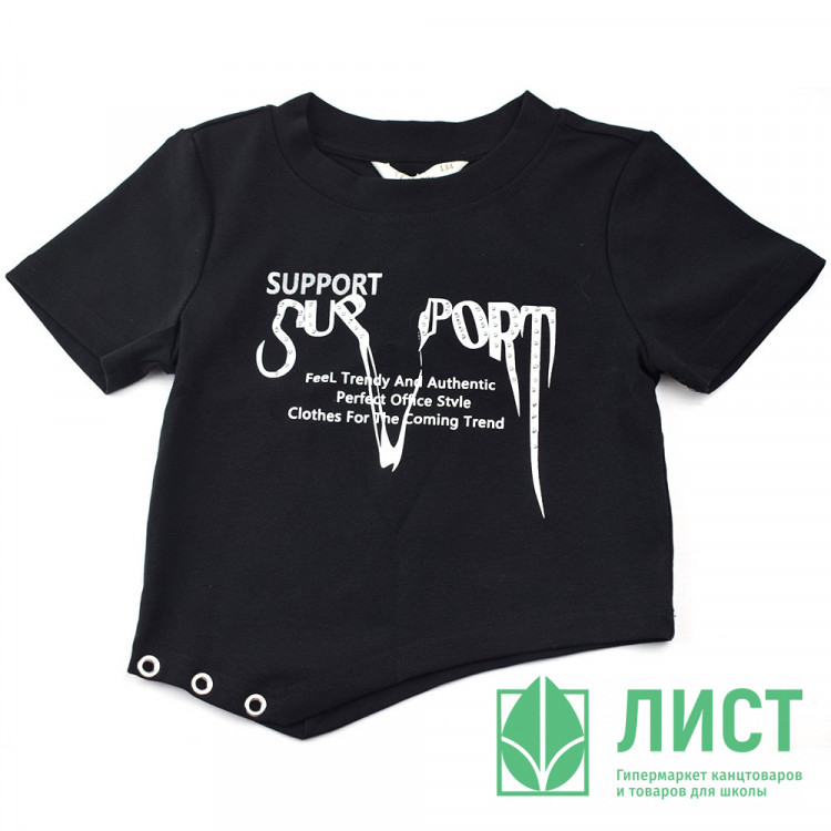 Футболка для девочки арт.Deloras 22536 размерный ряд 34/134- 44/164 цвет черный