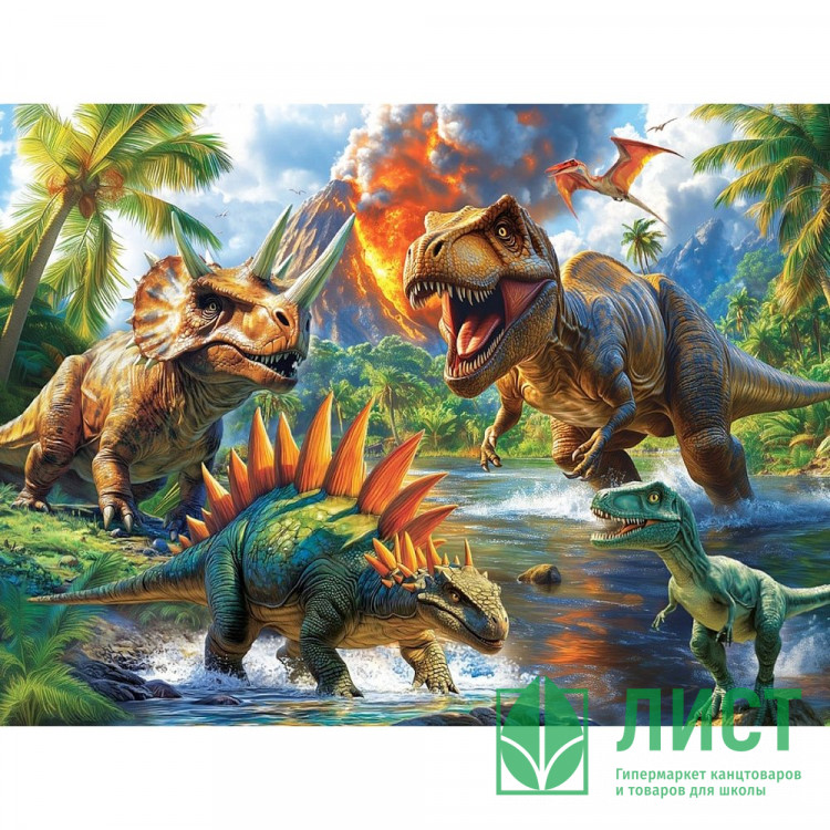 Пазл 160 элементов Эпоха динозавров (РК) арт.Ф160-4545